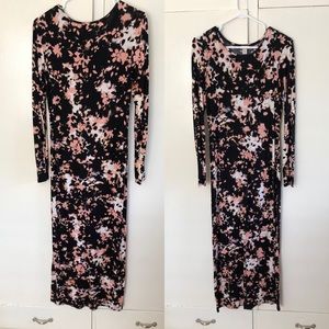 Hinge abstract floral maxi dress